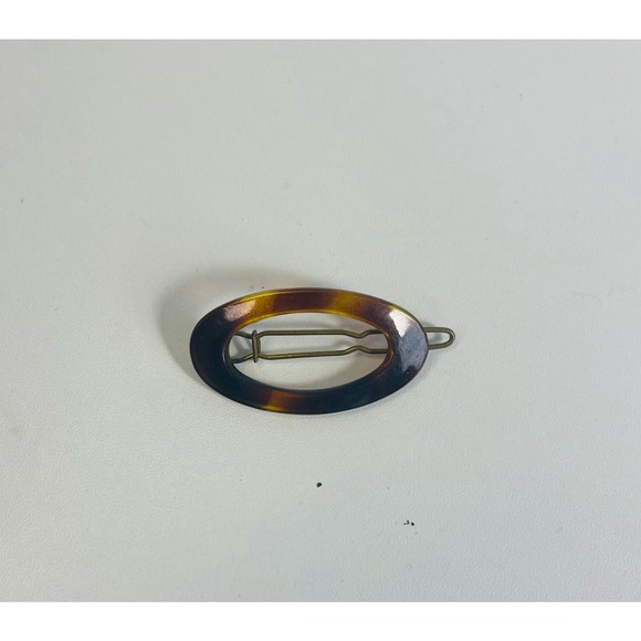 Vintage Tortoise Shell oval Hair Clip - Picture 2 of 3